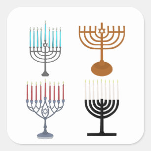 Hanukkah Judaism Jew Religion Square Sticker