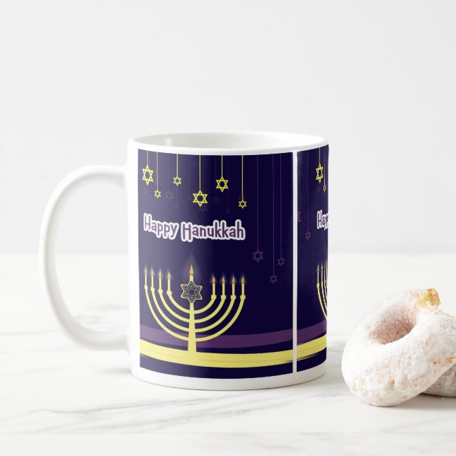 Hanukkah Kitchen Dinning Mugs Cups (With Donut)
