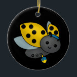 Hanukkah Ladybug Ceramic Tree Decoration<br><div class="desc">Cute Hanukkah Ladybug in a cap with a dreidel.</div>