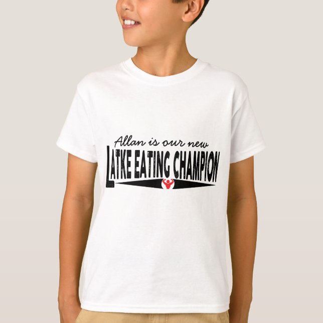 Hanukkah "Latke Eating Champion" Kid's T-Shirt (Front)