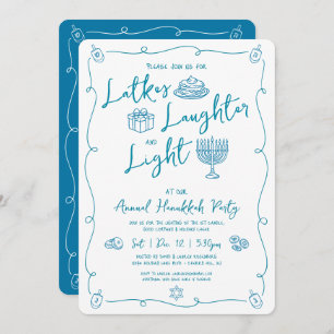 Hanukkah Latke Laughter Light Fun Whimsical Party Invitation