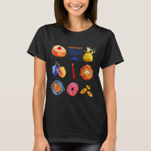 Hanukkah Latke Menorah Dreidel Donut Chanukah Jewi T-Shirt