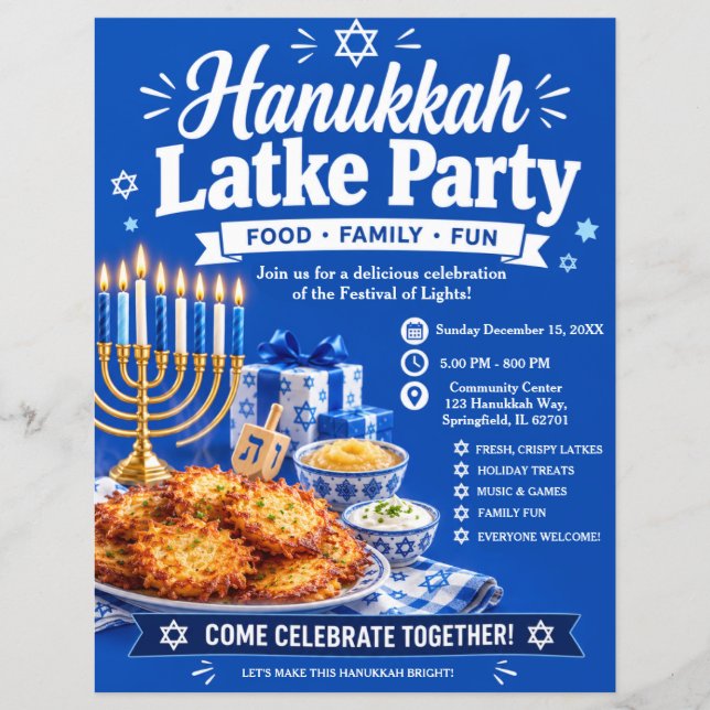 Hanukkah Latke Party Flyer (Front)