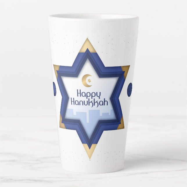 Hanukkah Latte Mug (Front)