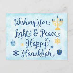 Hanukkah Light and Peace Holiday Postcard