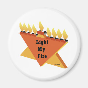 HANUKKAH LIGHT MY FIRE MENORAH GIFT MAGNET