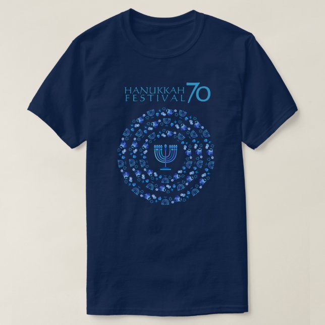 Hanukkah Lights Festival Anniversary 70 T-Shirt (Design Front)