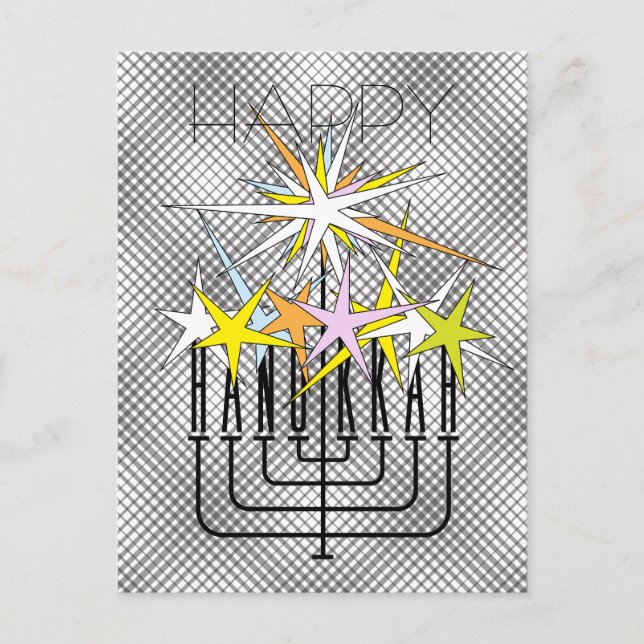 HANUKKAH LIGHTS HOLIDAY POSTCARD (Front)
