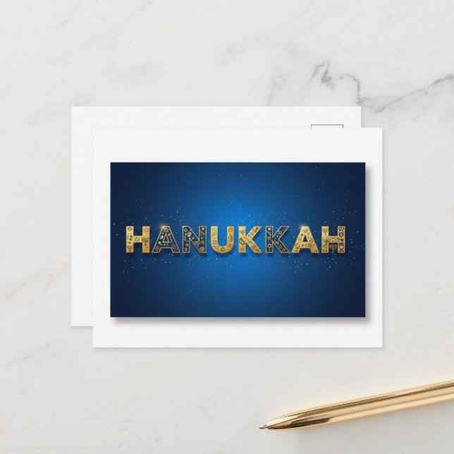 Hanukkah Lights Postcard (Front/Back In Situ)