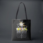 Hanukkah Lights Tote Bag<br><div class="desc">Hanukkah menorah with colourful sparkles of light.</div>