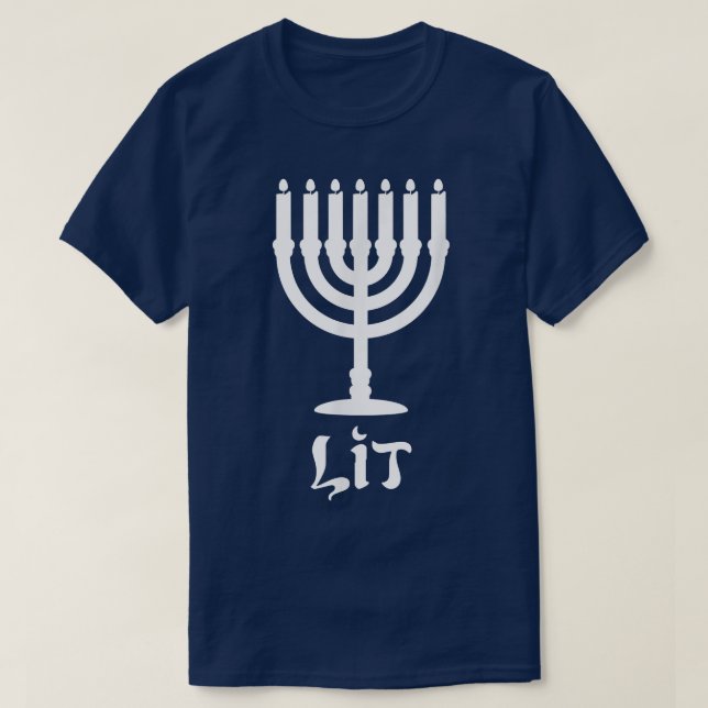 Hanukkah Lit  Hanukkah  Jewish Gift  T-Shirt (Design Front)