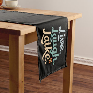 Hanukkah Live Laugh Latke Funny Holiday Family Short Table Runner