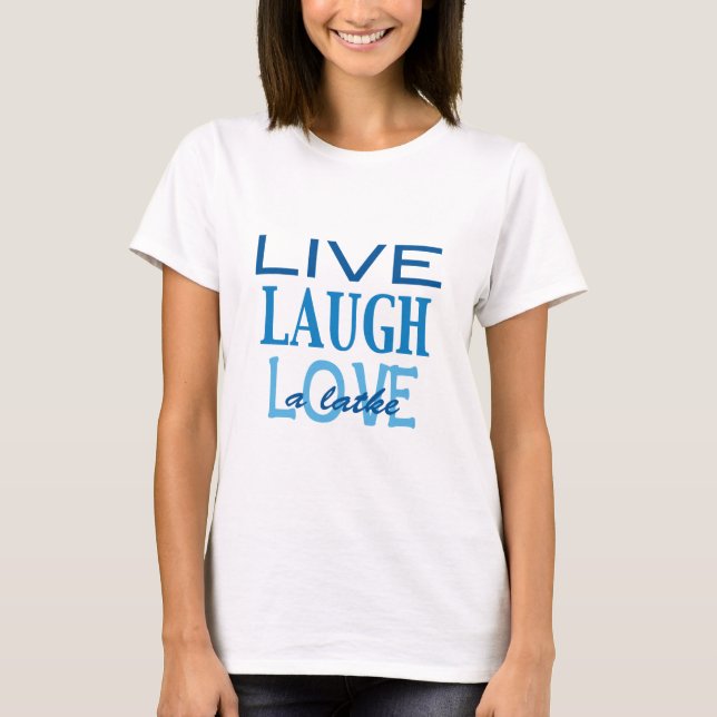 Hanukkah "Live Laugh Love a Latke" Blue T-Shirt (Front)