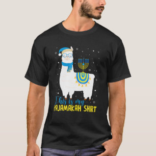 Hanukkah Llama Christmas Happy Llamakah Pyjamas Fu T-Shirt