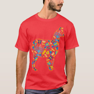 Hanukkah Llama Shape Hanukkah Menorah Collection L T-Shirt