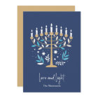 Hanukkah Love & Light Floral Menorah Card