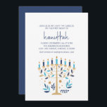 Hanukkah Love & Light Floral Menorah Holiday Party Invitation<br><div class="desc">Hanukkah Love & Light Floral Menorah Holiday Party Invitation. Personalise the custom text above. You can find additional coordinating items in our "Floral Hanukkah Menorah and Dreidel" collection.</div>
