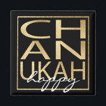 Hanukkah Magnet Square Chanukah Gold<br><div class="desc">Hanukkah Magnet Square Personalise Chanukah Happy Gold Personalise by deleting text, "happy" and replacing with your own message. Choose your favourite font style, size, and colour. Background colour can be changed-out by choosing a different colour from colour swatches. Thanks for stopping and shopping by. Much appreciated! Happy Hanukkah/Chanukah! Shape: Square...</div>