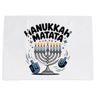 Hanukkah Matata Funny Jewish Hanukkah Large Gift Bag