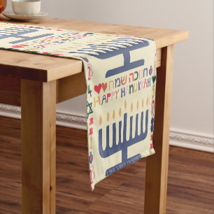 Hanukkah Menorah 14 x 72 Short Table Runner