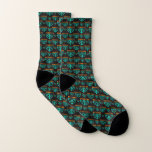 Hanukkah Menorah  All-Over-Print Socks<br><div class="desc">A Colourful Blue Teal Menorah Men's or Women's Sock For Hanukkah</div>