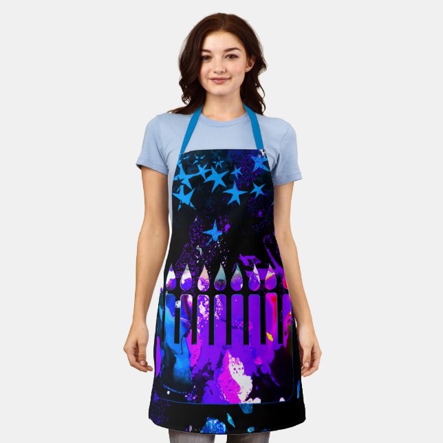 Hanukkah Menorah Apron (Worn)