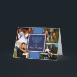 Hanukkah Menorah Banner Card<br><div class="desc">Hanukkah Menorah Banner Card. A rich blue banner with a Hanukkah menorah centre adds style to your holiday greeting card. Just select four personal photos to spread holiday cheer and well wishes to everyone on your list.</div>
