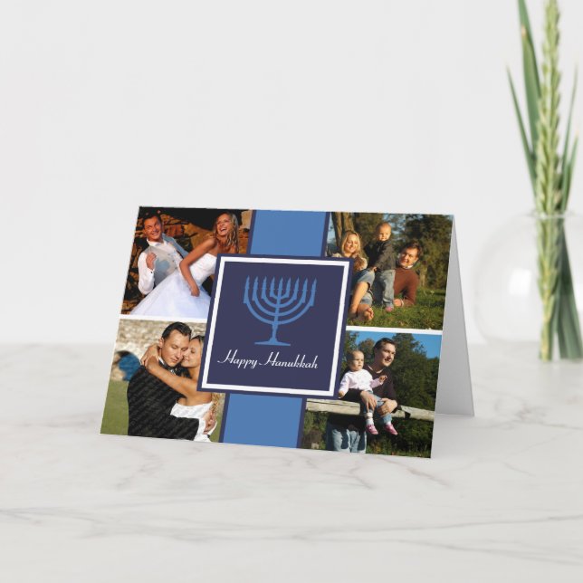 Hanukkah Menorah Banner Card (Front)