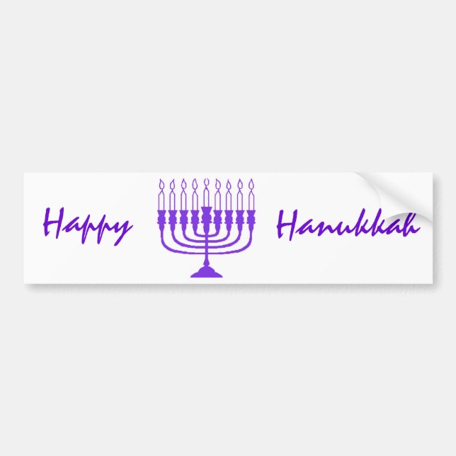 Hanukkah Menorah Bumper Sticker (Front)