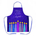 Hanukkah Menorah Candles on Blue Peace Love Light