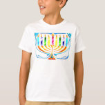 Hanukkah Menorah - Chanukah Menorah T-Shirt<br><div class="desc">Hanukkah Menorah - Chanukah Menorah Card showing all the candles burning brightly for this special time of year,  the Jewish Festival of Lights.</div>