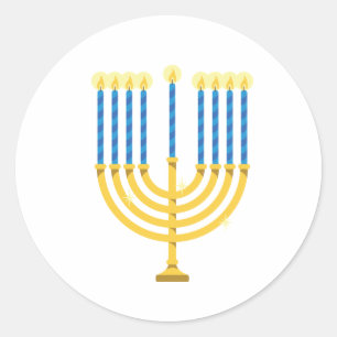 Hanukkah Menorah Classic Round Sticker
