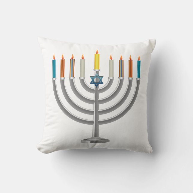 Hanukkah menorah cushion (Front)