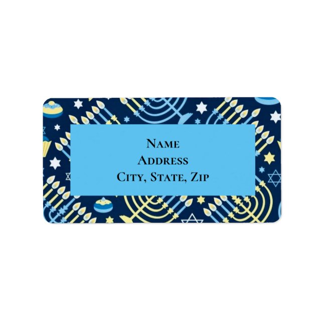 Hanukkah Menorah Dove Star Label (Front)