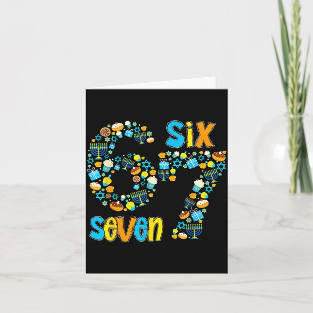 Hanukkah Menorah Dreidel 67 Festive Chanukah Six S Card (Front)