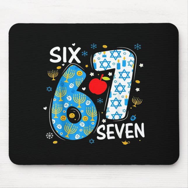 Hanukkah Menorah Dreidel 67 Festive Chanukah Six S Mouse Mat (Front)