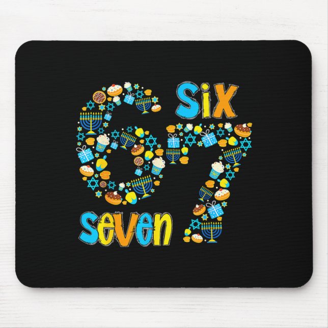Hanukkah Menorah Dreidel 67 Festive Chanukah Six S Mouse Mat (Front)