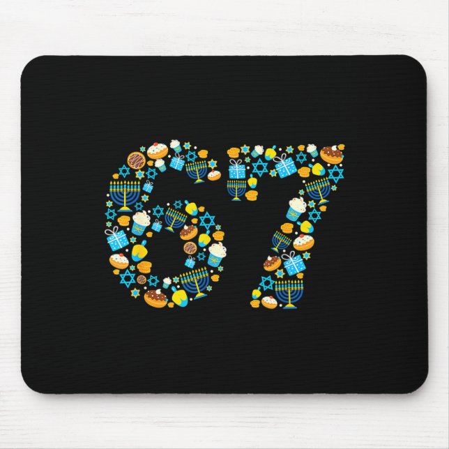 Hanukkah Menorah Dreidel 67 Festive Chanukah Six S Mouse Mat (Front)