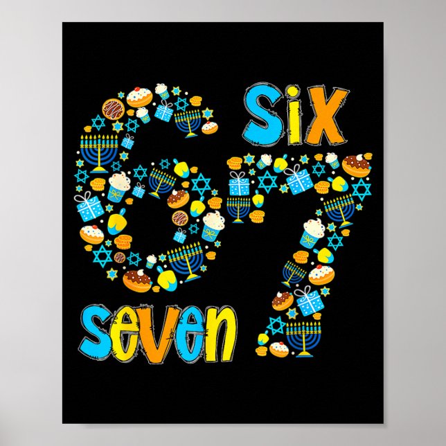 Hanukkah Menorah Dreidel 67 Festive Chanukah Six S Poster (Front)