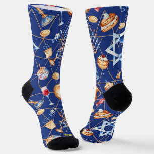 Hanukkah Menorah Dreidel Socks