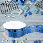 Hanukkah Menorah Dreidels star Satin Ribbon<br><div class="desc">Hanukkah</div>