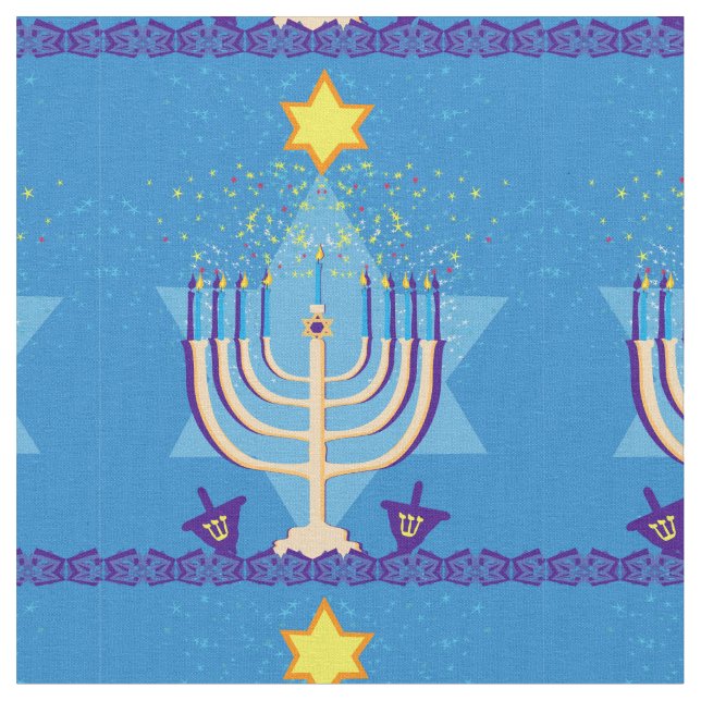 hanukkah menorah fabric (Close Up)