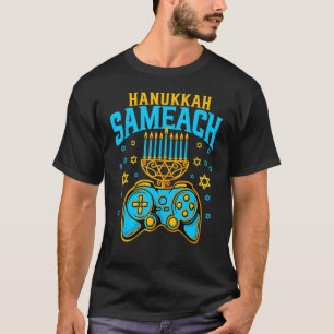 Hanukkah Menorah Gamer Video Games Chanukah Jewis T-Shirt