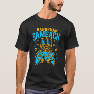 Hanukkah Menorah Gamer Video Games  Chanukah Jewis T-Shirt