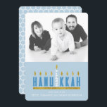Hanukkah | Menorah Happy Hanukkah 1 Photo Card<br><div class="desc">Send Hanukkah greetings to family and friends with this modern customisable design. The artwork features the words 'Happy Hanukkah' designed to resemble a menorah with candles shining brightly - each letter represents one of the candles and the word 'Happy' becomes the centre candle. Personalise it by adding your own greeting...</div>