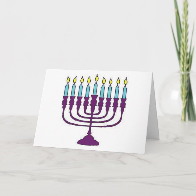 Hanukkah Menorah Holiday Card (Front)