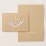 Hanukkah Menorah Holiday Custom Card<br><div class="desc">Hanukkah holiday folded foil card.</div>