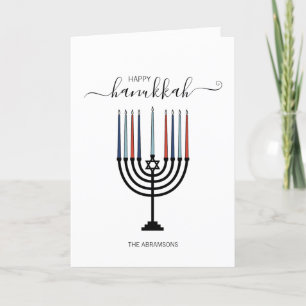 Hanukkah Menorah Holiday Greeting Card