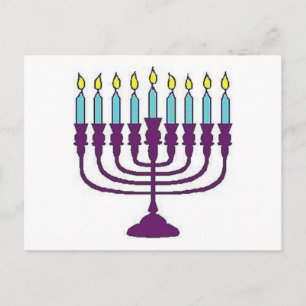 Hanukkah Menorah Holiday Postcard
