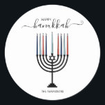 Hanukkah Menorah Holiday Sticker<br><div class="desc">Personalise the custom text above. You can find additional coordinating items in our "Hanukkah Gifts and a Menorah" collection.</div>